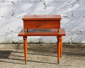 Table de chevet vintage française - Table de chevet vintage - Console en bois - Années 60