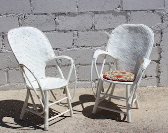 HOT SUMMER SALE - 2 French Vintage Bamboo Chessnut Chairs - Pascal Raffier &quot;Le Corbusier&quot;  50s