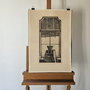 HOT SUMMER SALE - Original Radierung von Rolf Escher datiert, signiert, 1977