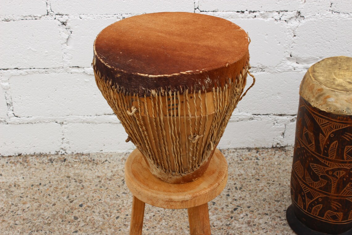 Vintage Goat Skin DrumAuthentic TribalAfrican DjembeFolk Etsy