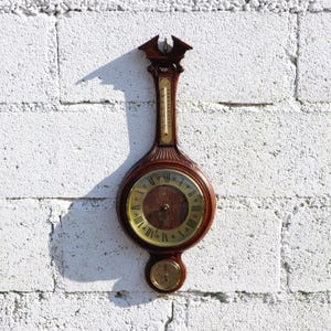 HAPPY AUTUMN SALE - Large Mid-Century Weather Station-Vintage wooden Wall hanging Weather Station-Jaz Weather Station-60s