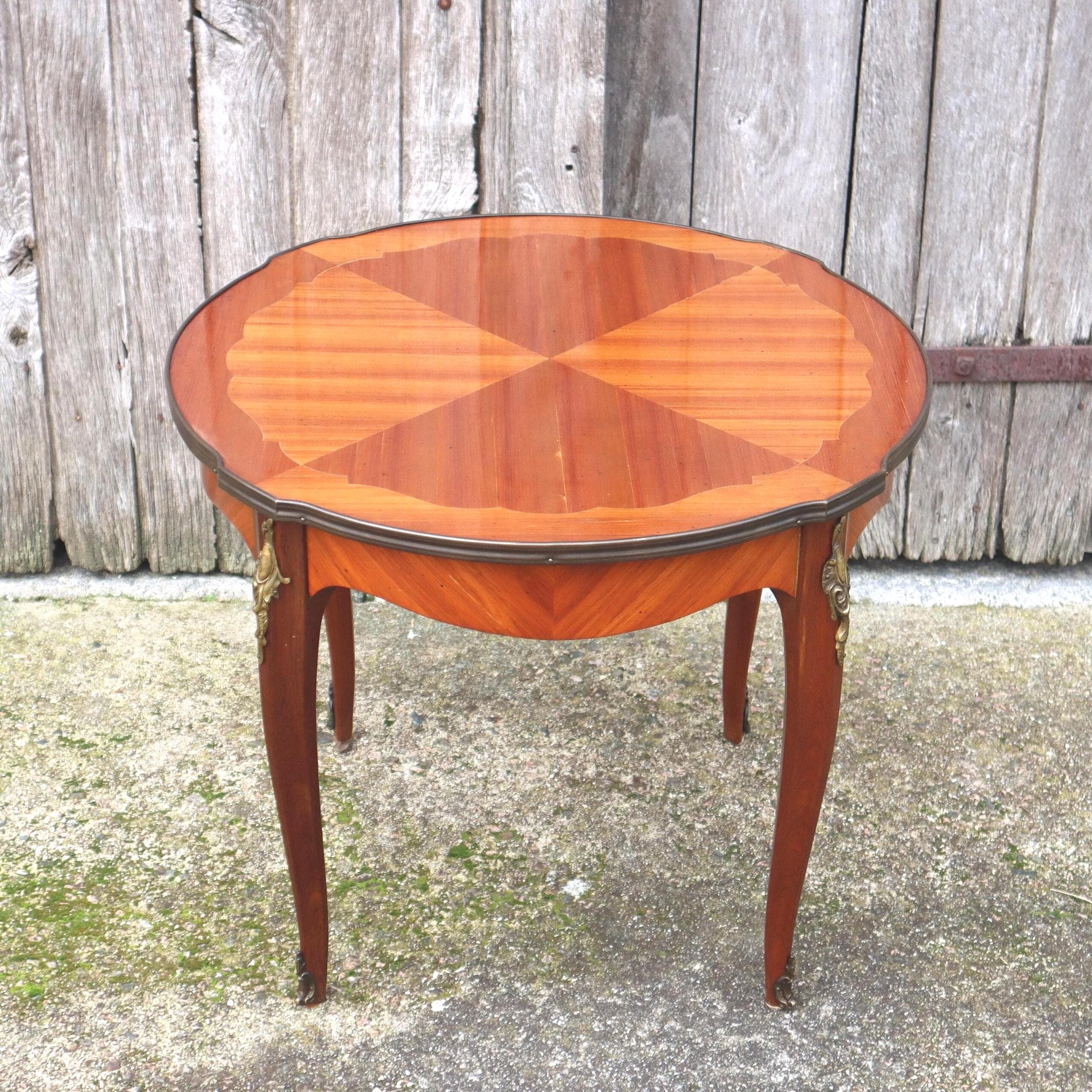 HOT SUMMER SALE - Vintage Rosewood Marquetry Coffee Table-high gloss Lounge Table -Style Louis xvi-70s