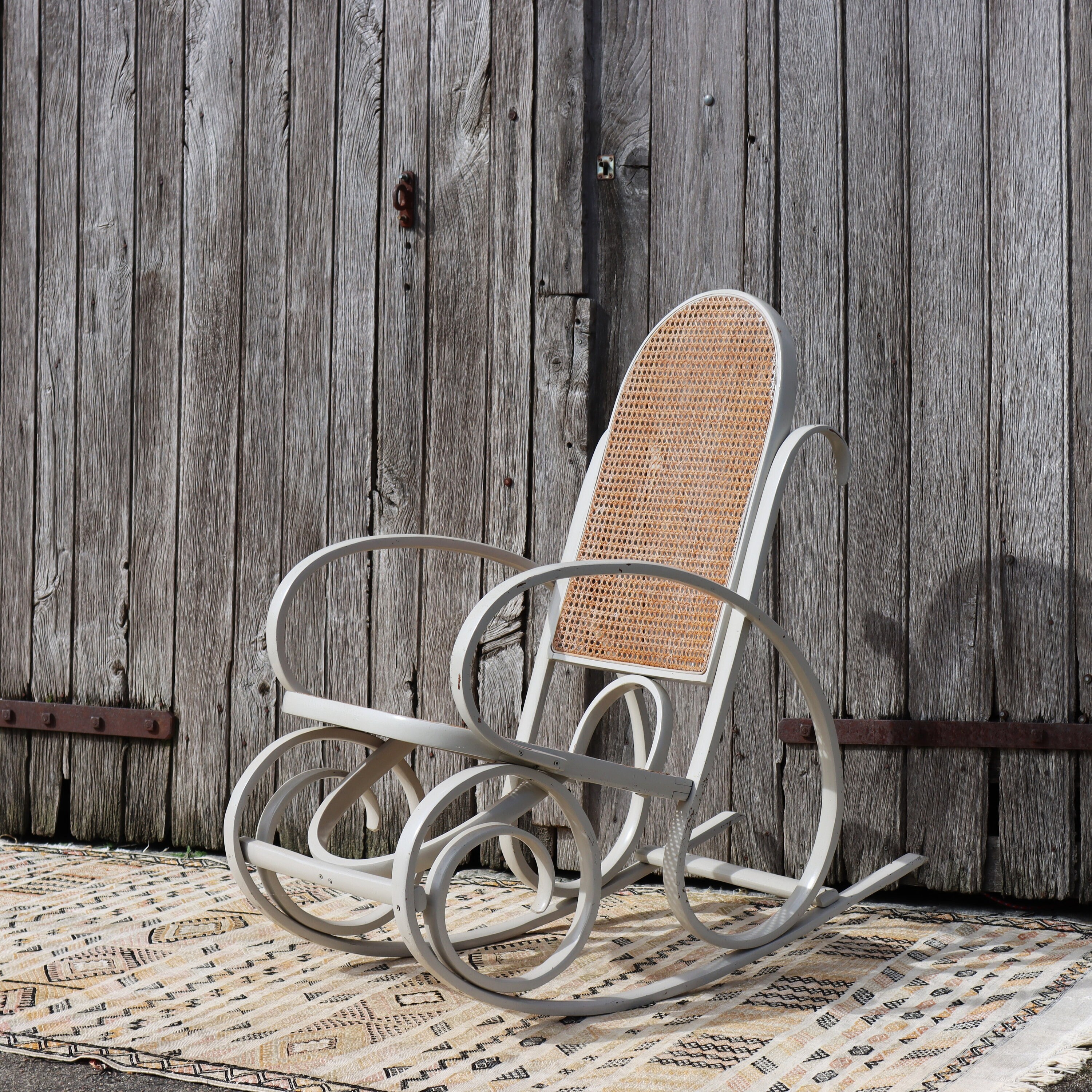 MEGA SALE French Vintage Rocking Chair bentwood Wicker Rocking Chair Thonet Style 70s Etsy