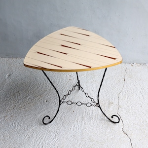 HOT SUMMER SALE - Mid-Century forged Triangle shape Coffee Table - Formica Table-wrought iron Side Table-50s