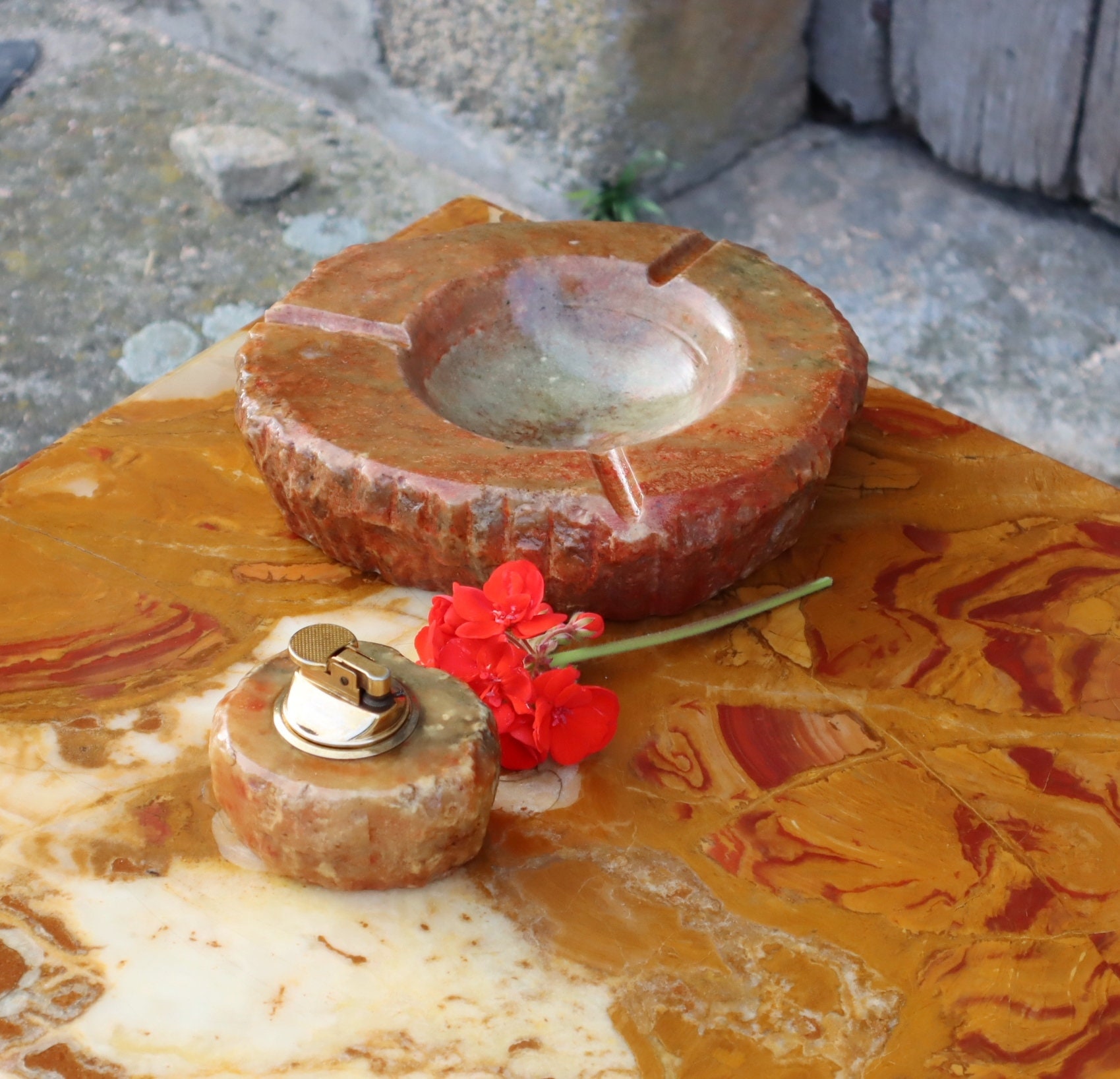 Ashtry et Gas Lighther Italiens Du Milieu Siècle - Lounge Set Années 60