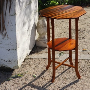 French Vintage wooden octagonal Console-wooden End Table-Side Table-Plant Stand-40s zdjęcie 1