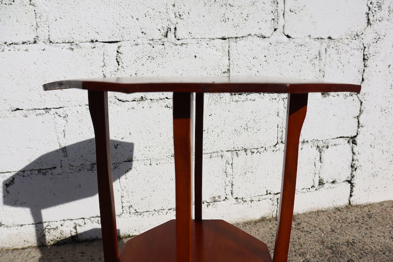 French Vintage wooden octagonal Console-wooden End Table-Side Table-Plant Stand-40s zdjęcie 7