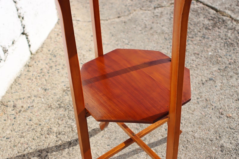 French Vintage wooden octagonal Console-wooden End Table-Side Table-Plant Stand-40s zdjęcie 4