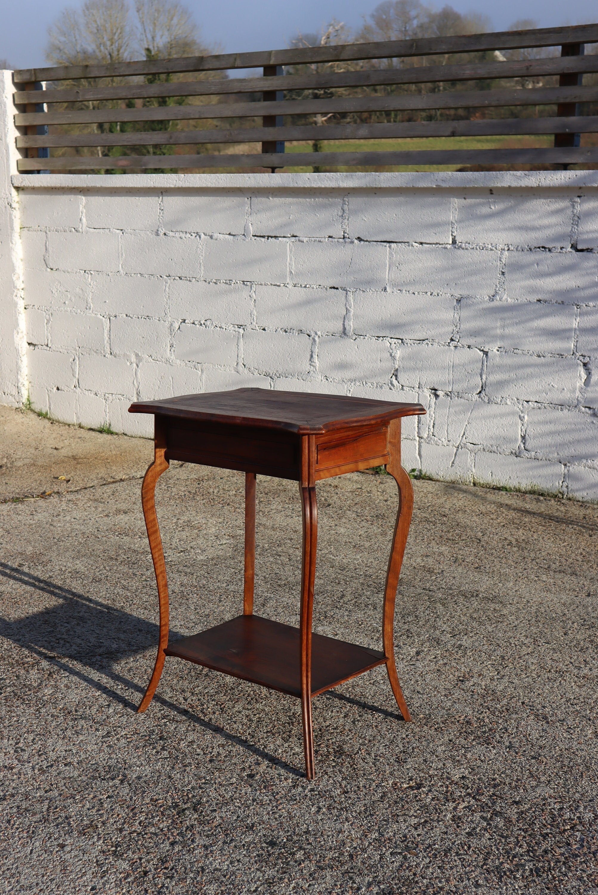 Français Vintage en Bois Console de Couture-Table d'appoint Bois-Bijoux Table-Table d'extrémité-Plan