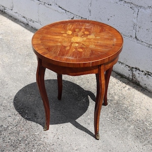 HOT SUMMER SALE - French Vintage wooden Marquetry  Coffee Table-Side Table-Style Louis xv-60s