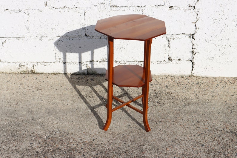 French Vintage wooden octagonal Console-wooden End Table-Side Table-Plant Stand-40s zdjęcie 3