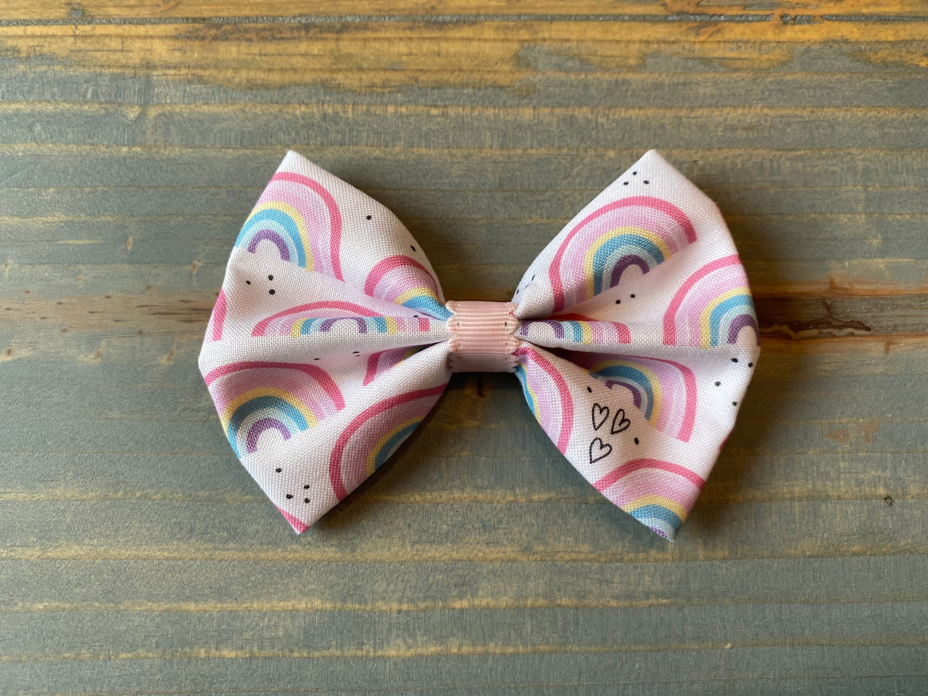 Rainbow Hair Bow baby girl hair bow girls hair bow pastel Etsy