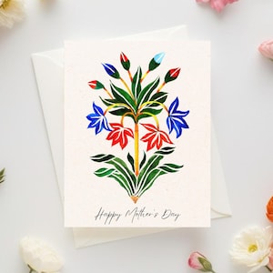 Custom Maa card in Indian traditional art–Personalized Mother’s Day card –Desi mom gift–Indian greeting card– cultural aesthetic Indian card