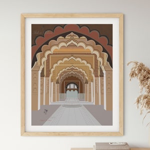 Arco: Impresión de viaje a la India, Arte mural para puertas, Impresión de arquitectura india, Obra de arte de Jaipur, Obra de arte de la India, Póster de la India, Arte mural de la India, Impresión de ciudad