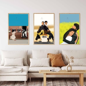 Bollywood Art Bundle - Set of 3, Indian romantic collection, Gift for Movie Lovers, Indian film art, Hindi Movie posters