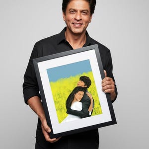 Bollywood Art,DDLJ #2, Indian Movie Wall Art, Hindi Classic Film Poster, Gift for movie lovers, Home Theater Decor, Desi Art Gift