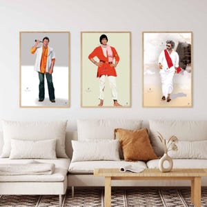 Bollywood Art Bundle - Set of 3, Gift for Movie Lovers, Indian film art, Hindi Movie posters, Indian Movie Wall Art, Hindi Classic Film art