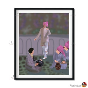 Bollywood Art,Namak Halaal, Amitabh, Indian Movie Wall Art, Hindi Classic Film Poster, Gift for movie lovers, Home Theater Decor, Desi Gift