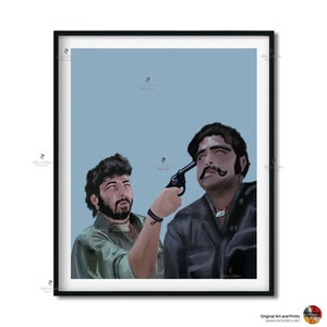 Bollywood Art-Gabbar,Sholay Movie Poster, Indian Movie Wall Art, Hindi Classic Film Poster, Gift for movie lovers, Home Theater Decor