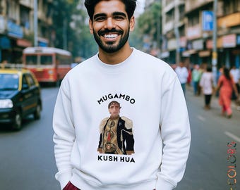 Felpa Mogambo Bollywood Art Desi • Magliette e felpe con cappuccio • Maglietta grafica retrò • Regali coordinati per gli amanti del cinema • Taglie per tutte le età