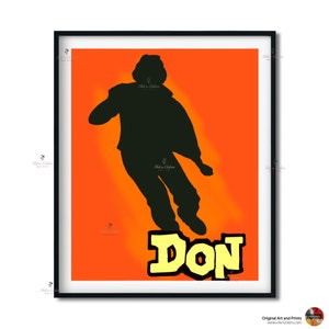 Bollywood Art,Don 1978, Amitabh,, #4, Indian Movie Wall Art, Hindi Classic Film Poster, Gift for movie lovers, Home Theater Decor, Desi Art