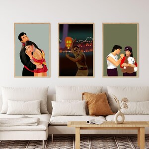 Bollywood Art Bundle - Set of 3, Indian romantic collection, Gift for Movie Lovers, Indian film art, Hindi Movie posters, Indian Movie Art