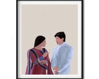 Bollywood Art,Kabhi Kushi Kabhi Gham, Indian Movie Wall Art, Hindi Vintage film poster, Gifts for movie lovers, Home Theater Decor, Desi Art