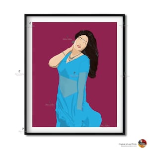 Bollywood Art,Sridevi,Mr. India,, Indian Movie Wall Art, Hindi Classic Film Poster, Gift for movie lovers, Home Theater Decor, Desi Art Gift