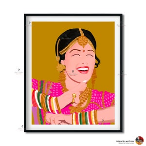 Bollywood-kunst, Chandani, Sridevi, Indiase filmkunst aan de muur, Hindi klassieke filmposter, cadeau voor filmliefhebbers, thuisbioscoopdecor, Desi Art Gift