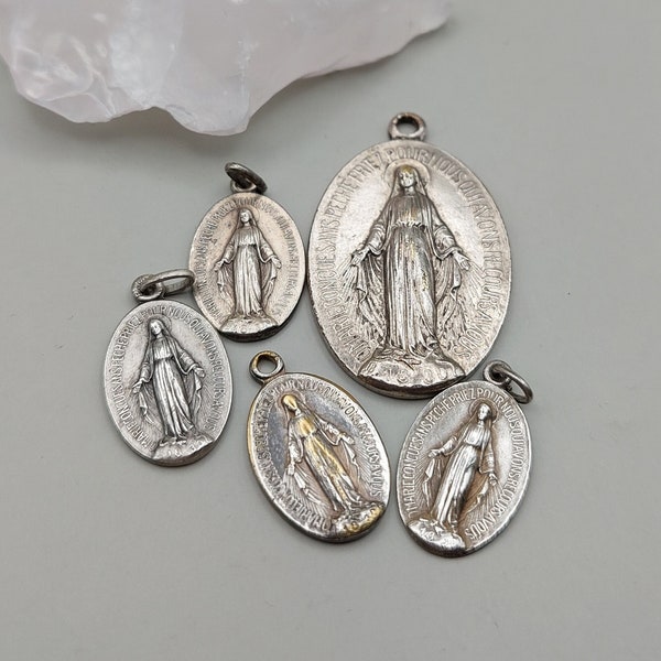 1 Pc Miraculous Medal • Signed, Vintage, Catholic - Marian Monogram - Immaculate Conception - 1830 - Our Lady - Religious Medallion