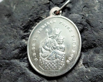 Notre Dame de la Treille Antique Catholic Medal • Souvenir de ND de Treille - Lille 21 Juin 1874 - Religious Pendant