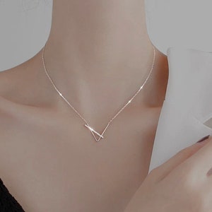 Sterling Silver Necklace- V-shape Pendant -Trendy/love/friendship/family - Makes Beautiful Gift-FREE SHIPPING NATIONWIDE