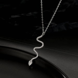 Sterling Silver Snake Pendant Necklace - Trendy Style - Makes Beautiful Gift - FREE SHIPPING NATIONWIDE - Stylish- Modern woman - Gift