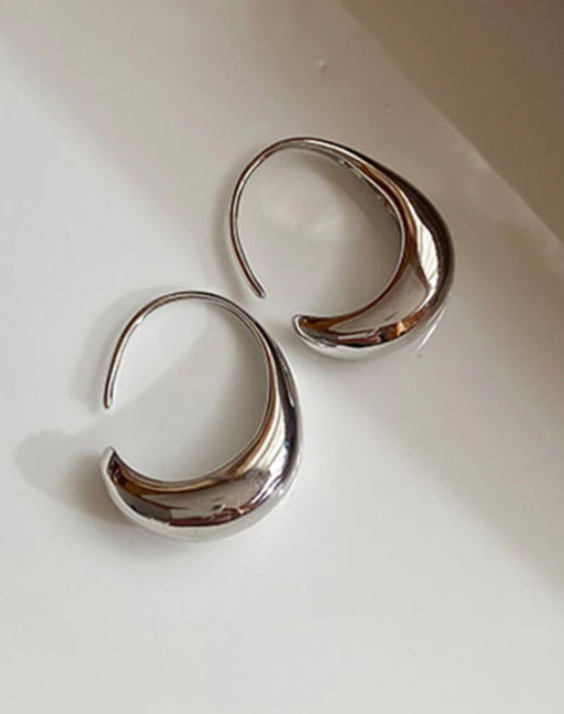 925 Sterling Silver Stud C Shape Earrings Trendy Stylish - Etsy