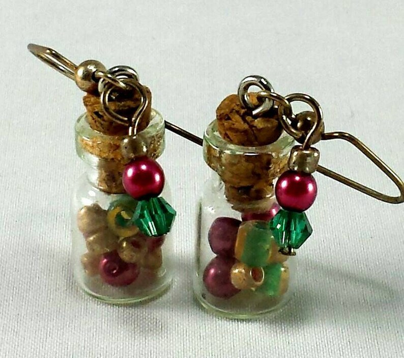 Glass Vial Earrings Birthday Party Gift Swarovski Crystal Etsy