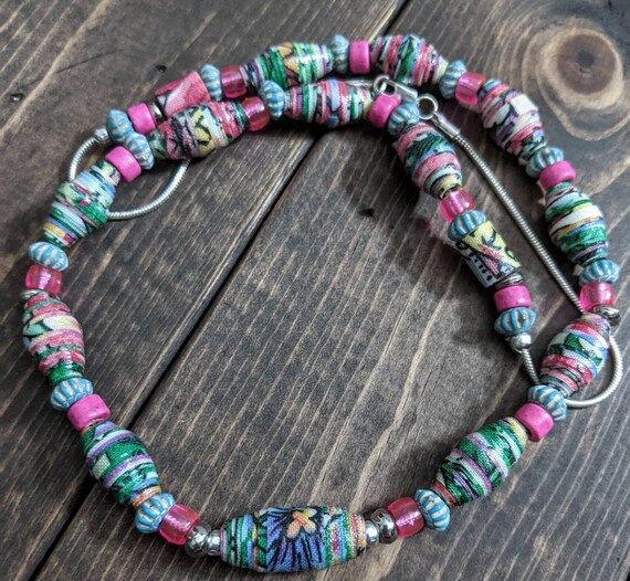 Single Strand Paper Bead Bracelets