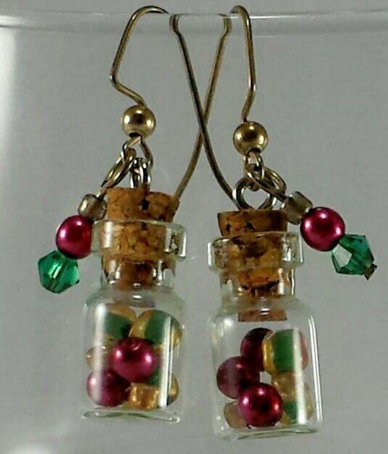 Glass Vial Earrings Birthday Party Gift Swarovski Crystal Etsy