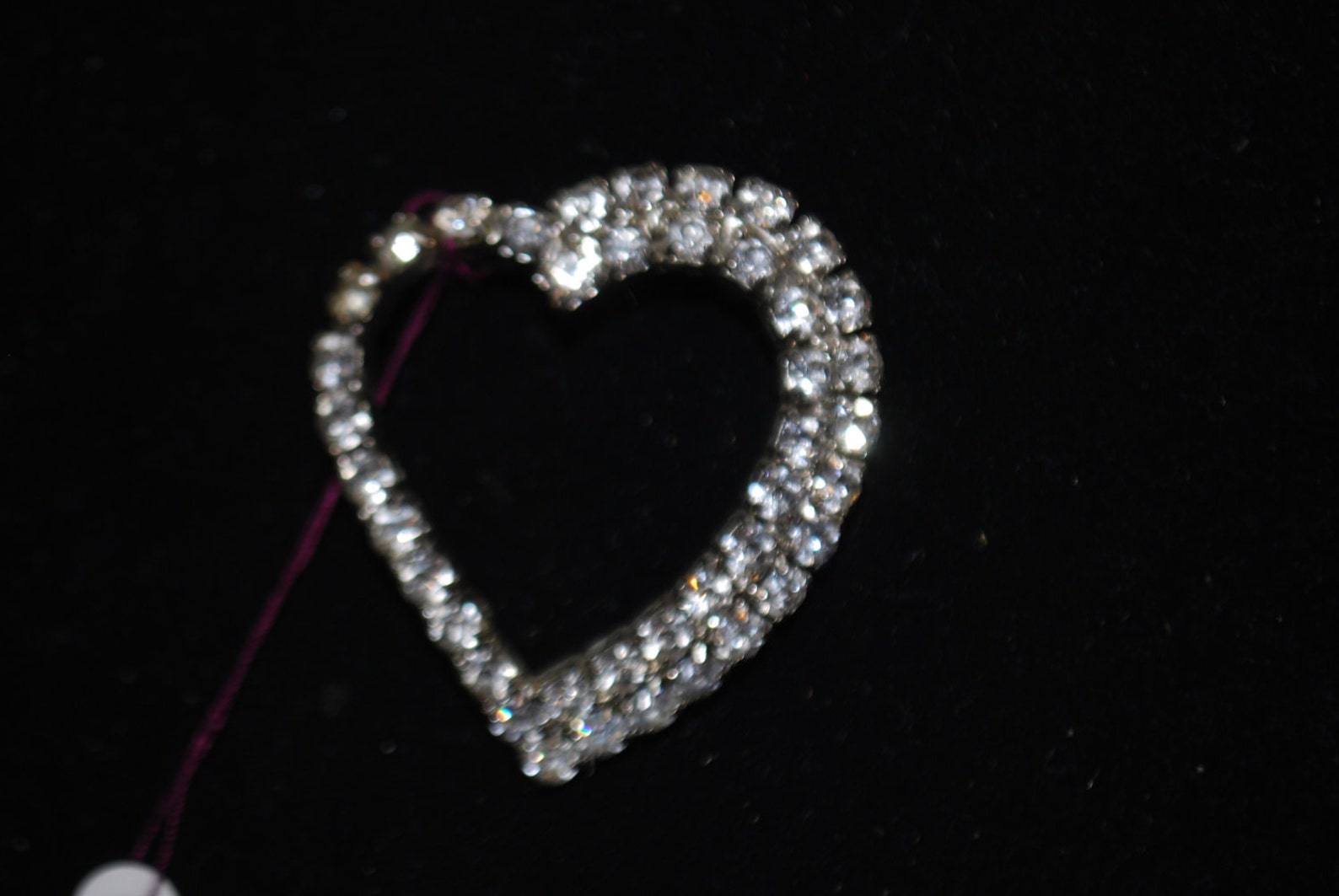 Vintage Rhinestone Heart Pin Etsy