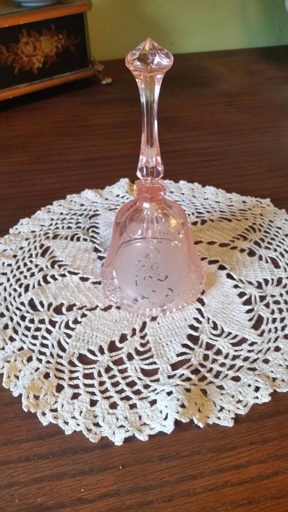 Pink Glass Bell With Goose Zz001 - Etsy