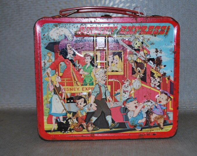Vintage Metal Lunch Box Disney Express Etsy