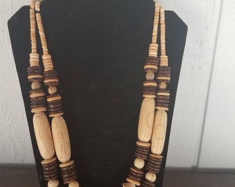 Boho Wooden Beaded Necklace