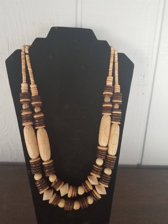 Boho Wooden Beaded Necklace