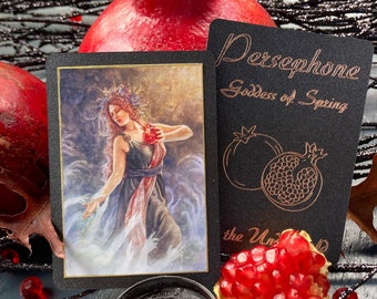 Persephone Altar Card | Underworld Goddess prayer aceo | Prosperina Kore