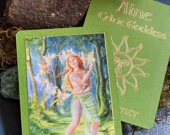 Aine Goddess Altar Card | Celtic Small Print | Pagan Gift Prayer Cards