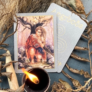 Angrboða Altar prayer Card | Norse Goddess Art Trading Cards jötunn