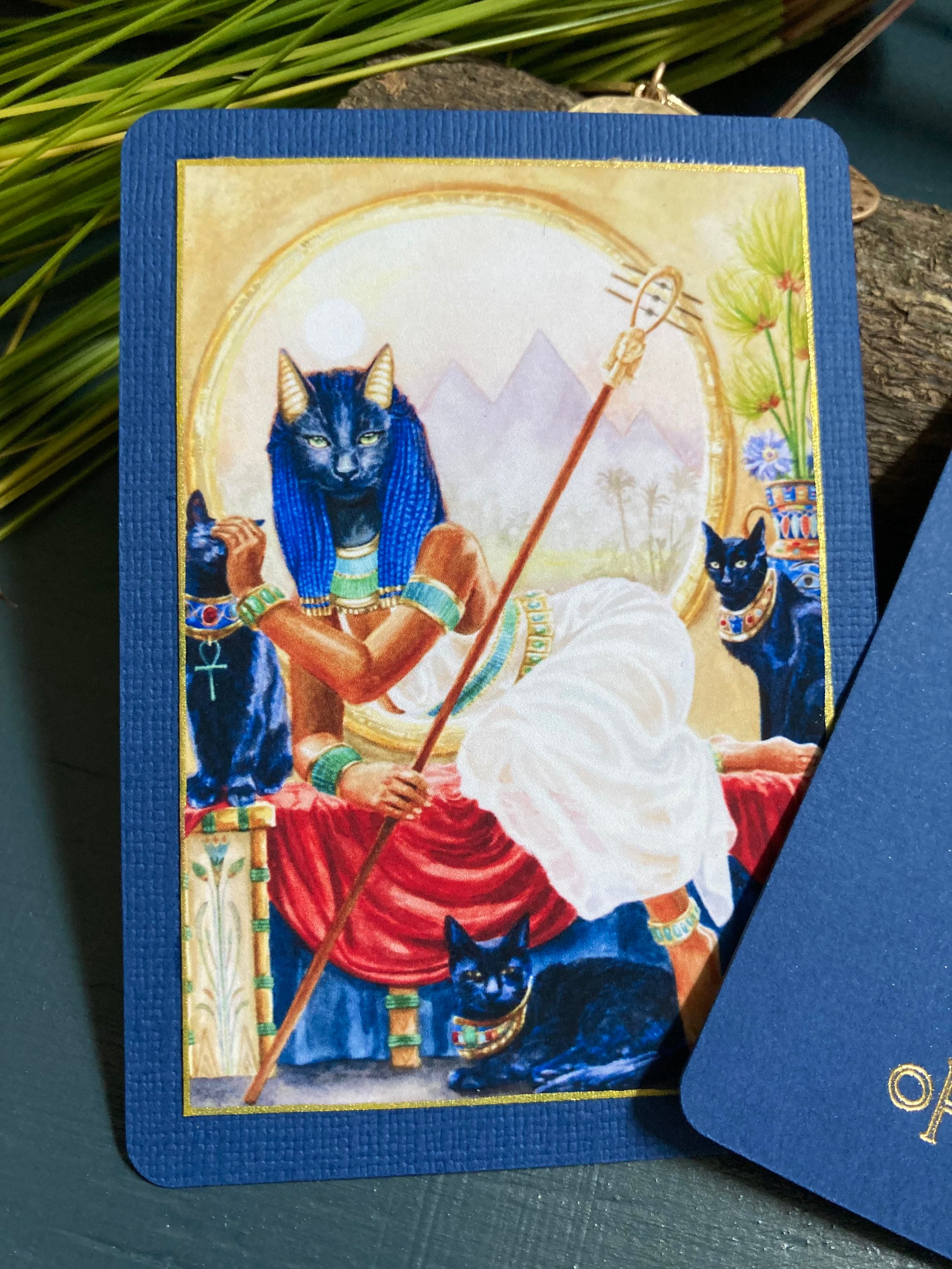 Bastet Altar Card Goddess Bast | ACEO Artist Trading Gold Foil