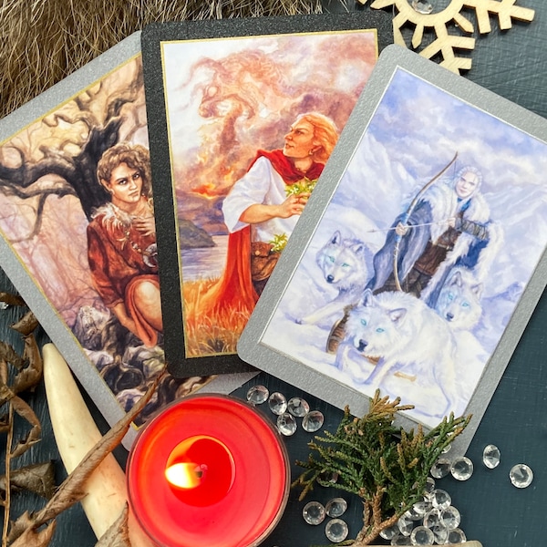 Jötunn Trio | Norse Altar Prayer Cards | Loki Angrboða Skaði