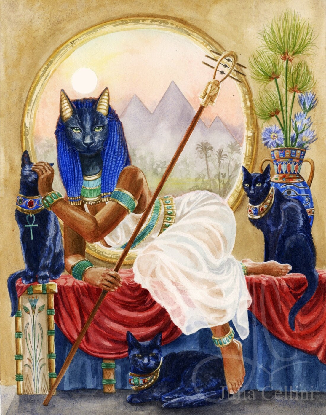 Drawings Of Bastet Egyptian Cat Goddess