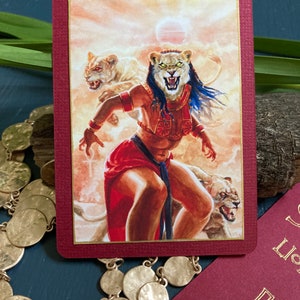 Cartão de Altar Sekhmet | Arte da Deusa Leão Egípcia | Cartões de Oração ACEO