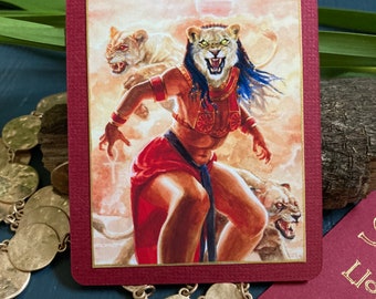 Sekhmet Altar Card | Egyptian Lion Goddess Art | ACEO Prayer Cards